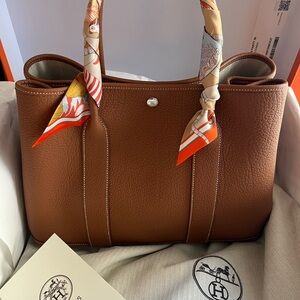 Authentic Hermes Garden 36 - Gold - Calfskin
